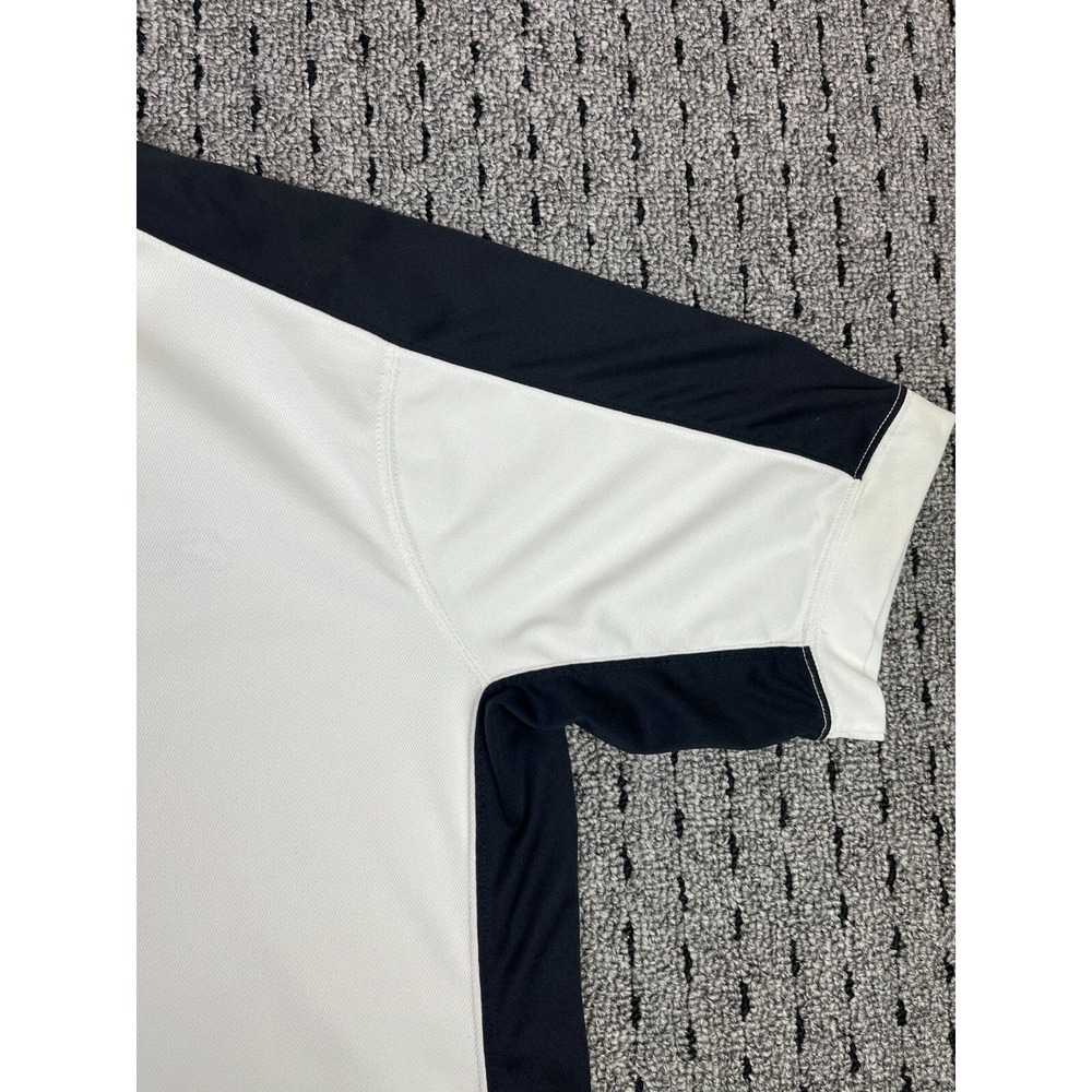 Reebok Play‎ Dry Large White Black Polo Zip-Up - Picture 9 of 11